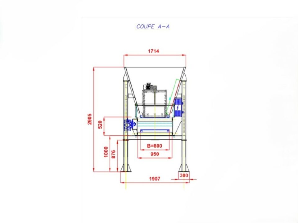 Plan d'une trémie doseuse