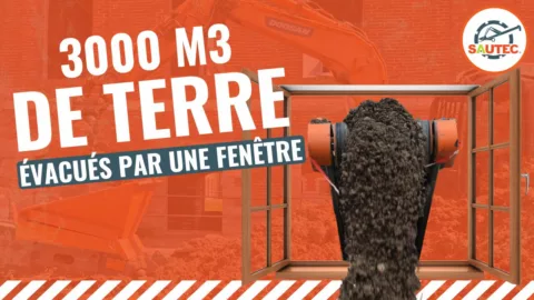 3000 m3 de terre évacués par une fenêtre.