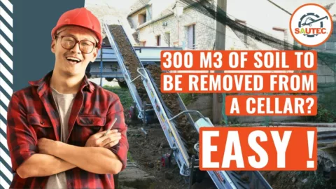 300 m3 of soil removed from a cellar without effort.