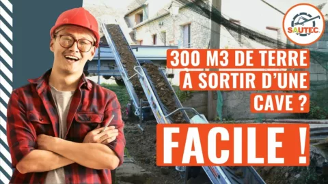 300 m3 de terre évacués d’une cave sans effort.